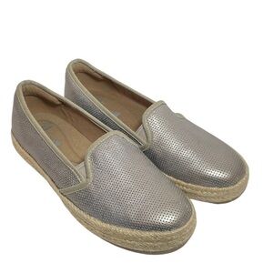Clarks Metallic perforated espadrille sneakers